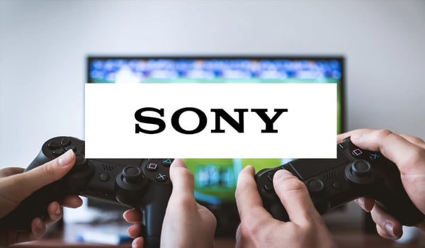 Sony logo and playstation controllers
